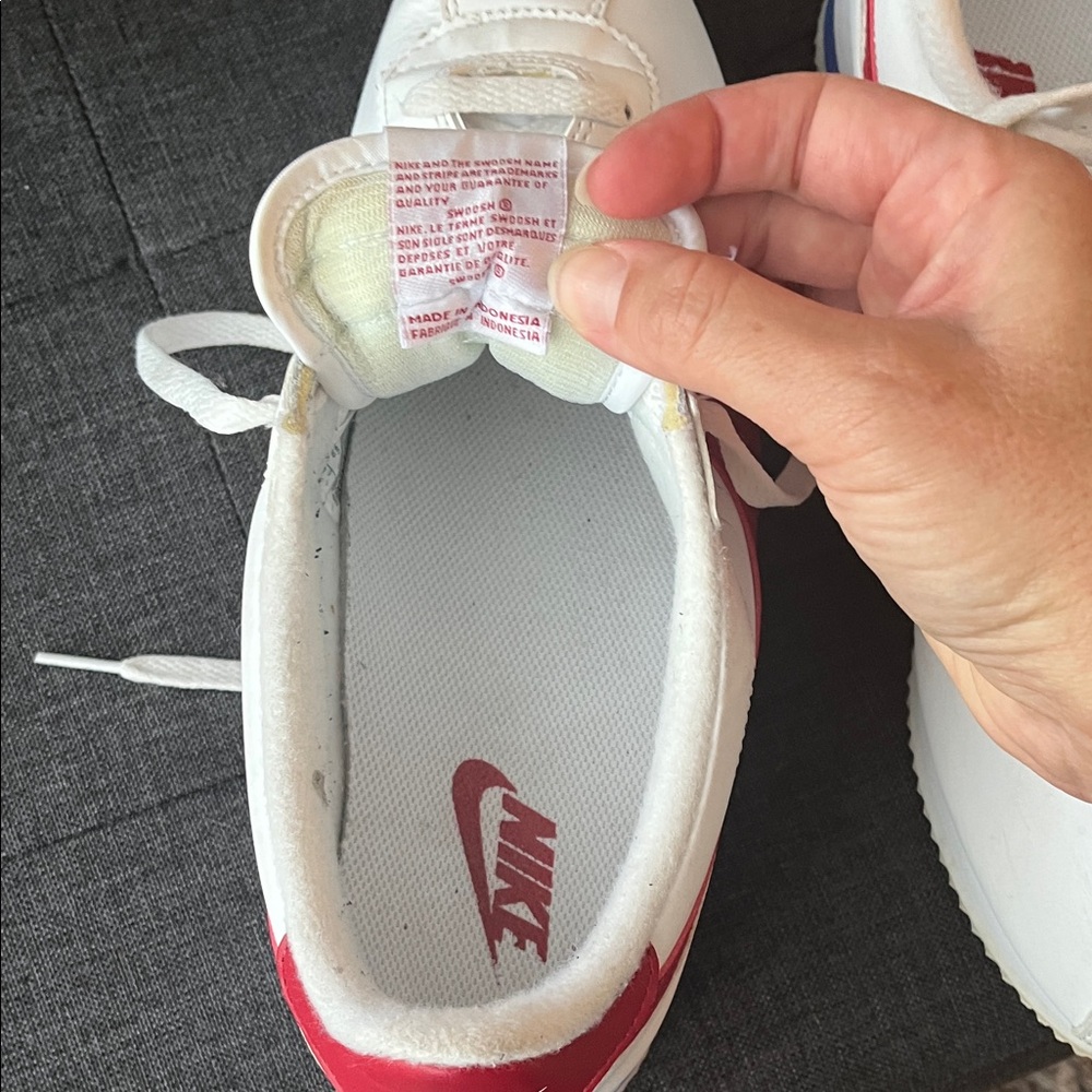 Nike Men’s Classic Cortez Leather Red White and Blue Sneakers Size 10.5 - Picture 9 of 12